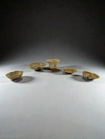 Set of 5 Ancient-Style Unglazed Mini Bowls