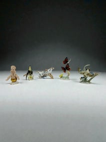 Group of 5 Porcelain Figurines Birds, Cherub & Animals