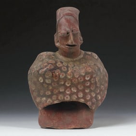 Pre-Columbian Mayan Style Terracotta Ritual Bust