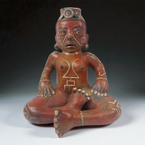Mayan Style Polychrome Female Figure