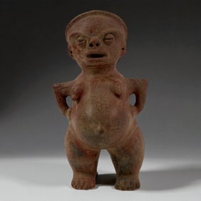 Pre-Columbian Painted Terrcaotta Female Figure