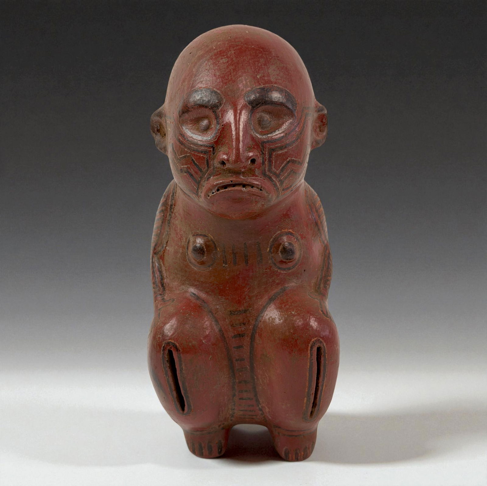 Pre-Columbian Terrcaotta Red Slipped Kneeling Figure (1 of 8)