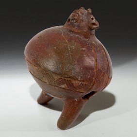 Pre-Columbian Tripod Animal Effigy Vessel