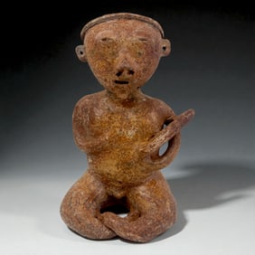 Pre-Columbian Seated Figure with Bowl