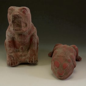 Pre-Columbian Pair of Animal Effigies