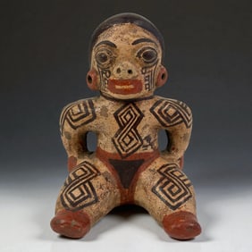 Pre-Columbian Painted Ceremony Figure