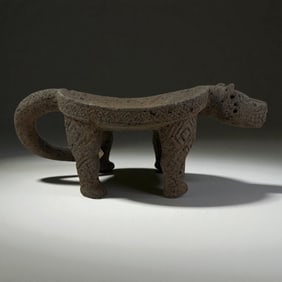Pre-Columbian Stone Zoomorphic Bench