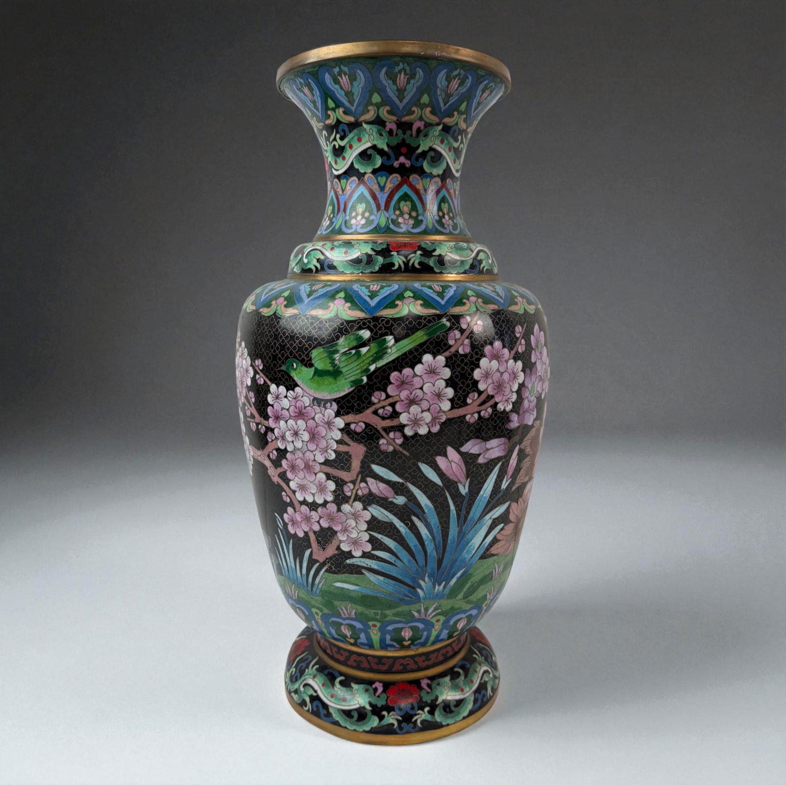 Chinese Cloisonne Vase: Chinese Cloisonne Vase 20.5"