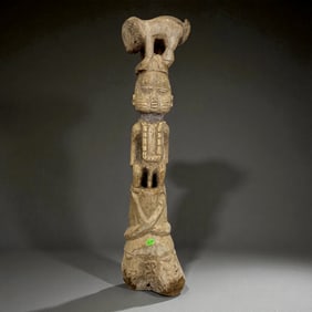 Northern Congolese Totemic Pole Bone Sculpture