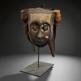 West African Ceremonial Mask with Cloth