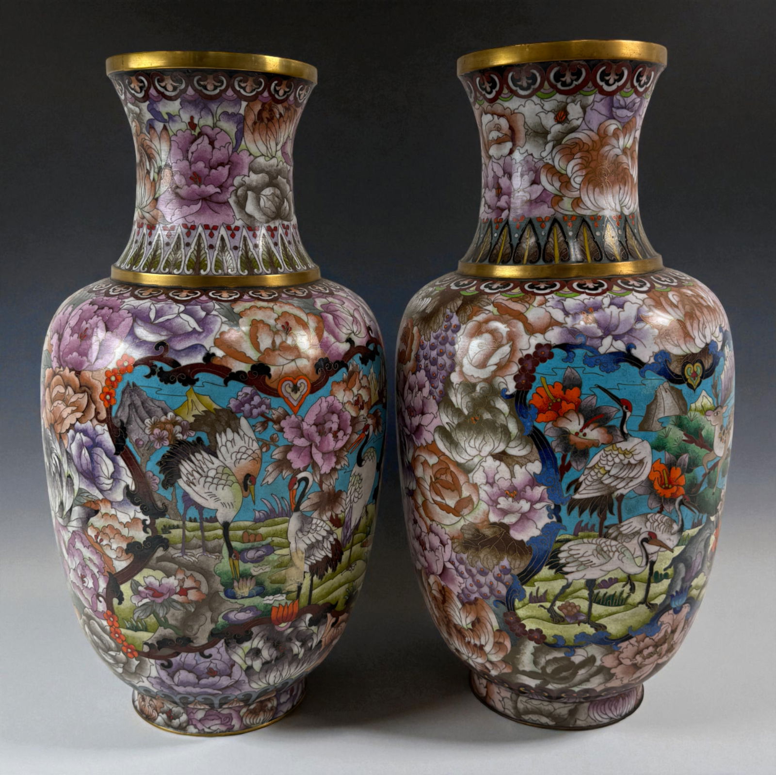 Chinese Cloisonne Vase Pair (1 of 10)