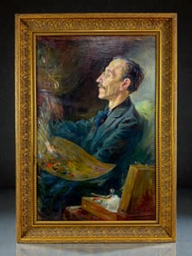 Ivan Vasilievich Simakov Portrait of an Artist with Palette