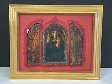 Antique Icon of Virgin Mary and Child