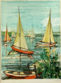Kostia-B Signed Limited Edition Lithograph – Sailboats