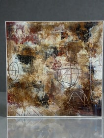 Abstract Mixed Media Painting – Signed Clemente