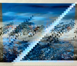 Lithograph "Snow Wood" by artist A.D. May