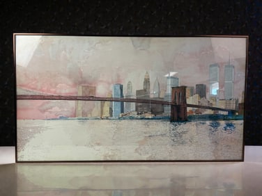 Vintage Watercolor Painting New York