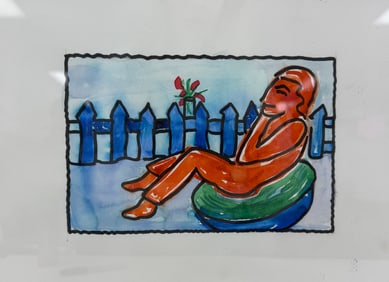 Modern Figurative Watercolor Reclining Figure