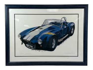 1966 Shelby Cobra 427 Roadster by Harold Cleworth Signed Lithograph