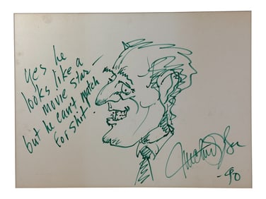 Signed Caricature Sketch, 1990