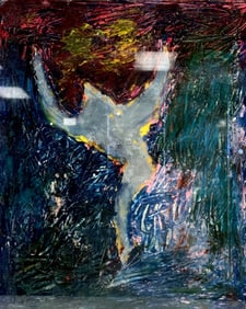 Abstract Figurative Composition Mixed Media on Paper William D. Jaculla