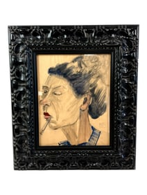 Attrib. Austrian Expressionist painter Egon Schiele drawing on paper