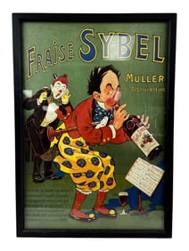 Vintage Fraise Sybel Advertising Poster Color lithograph on paper