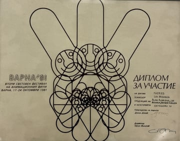 American animator and director Academy Award Certificate