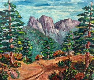 Vintage Oil Painting on Board Signed by Warner