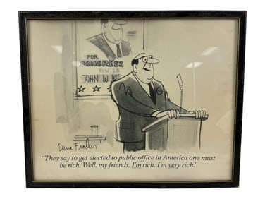 Dana Fradon: Rich Politician Political cartoon illustration