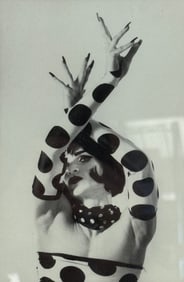 Vintage Black & White Photograph – Polka Dot Costume Portrait