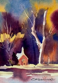 Osamu Saito Watercolor – Forest Landscape