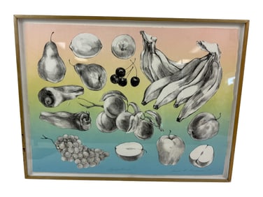 Framed artwork is a still life print
