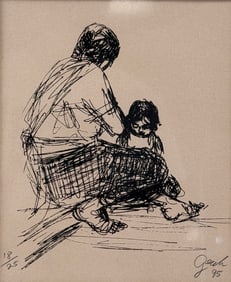 Vintage Ecuador Artist Etching Hand Signed