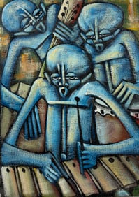 African Artist Jafeth Moiane Painting