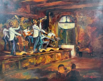 Vintage Oil Painting on Canvas Signed