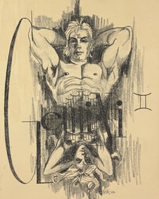 Hand Drawing Man Gemini Signed