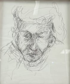Hand Drawing Old Man on paper