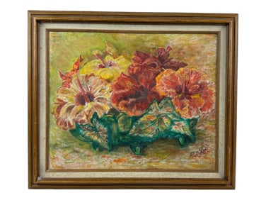 Vintage Oil Painting on Canvas Signed Ruth K ook