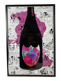 Mixed Media Art Comic And Dom Perignon artwork.