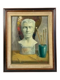 Vintage Oil Painting Mid Century Signed