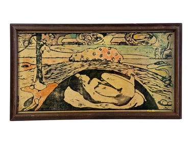 Antique Watercolor Painting on Paper Haitian Girl