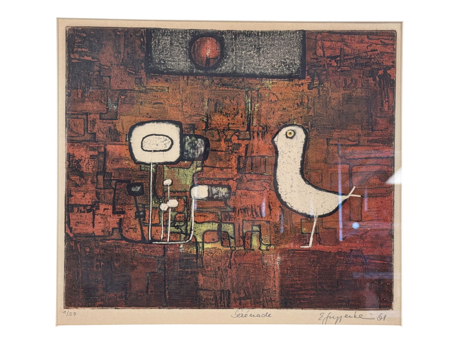 E Guggenheim Lithograph Signed and Titled Serenade (1 of 8)