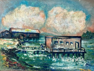 Antique Oil Painting on Canvas Signed Cox