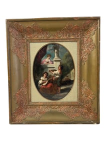 Antique Oil Painting on Board Signed Verso