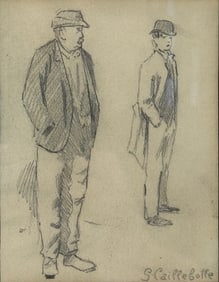 Antique Sketch Signed S.Caillebotte