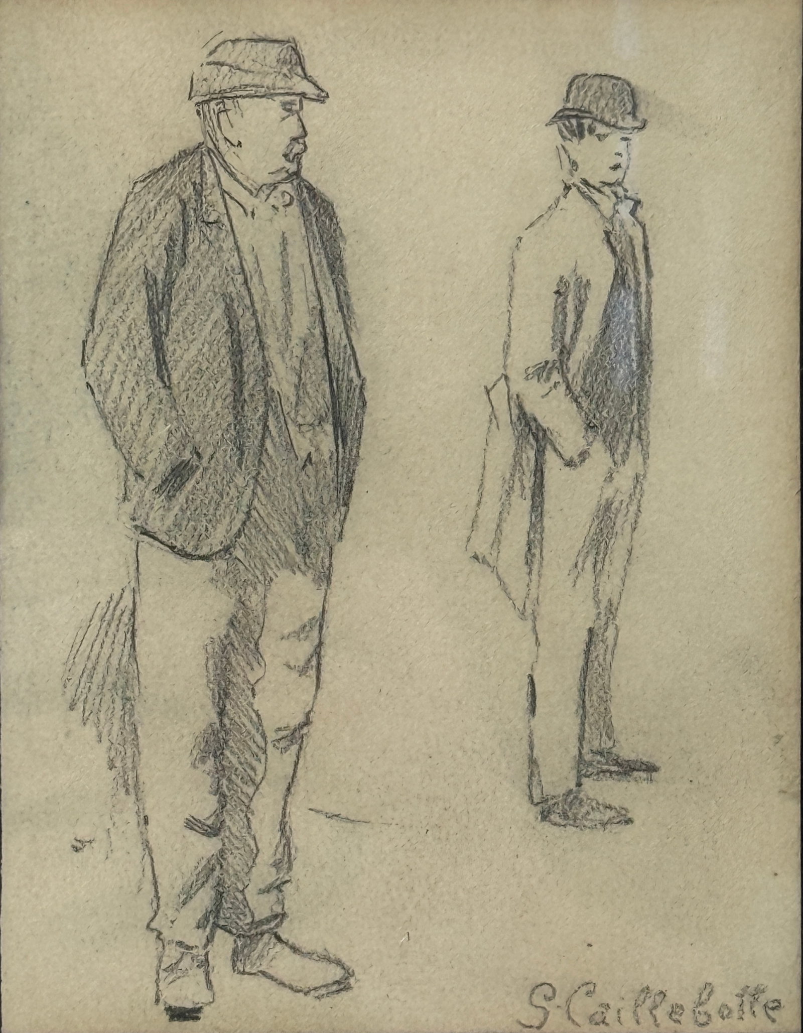 Antique Sketch Signed S.Caillebotte: Antique Sketch Signed S.Caillebotte. Size is 9" x 11"