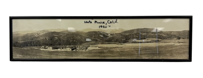 Vintage framed panoramic photograph of a "Mounted Field Artillery" unit from 1925 Military