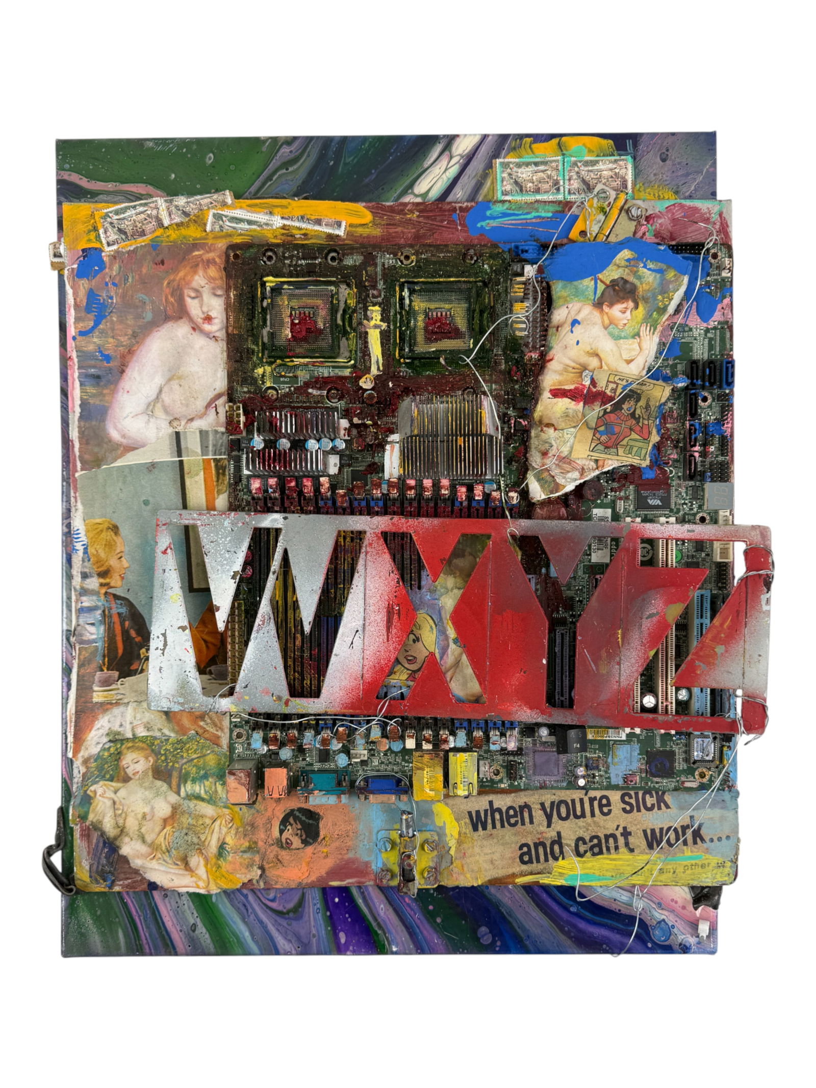 Vintage Collage Painting: Vintage Collage Painting. Size is 16" x 20"