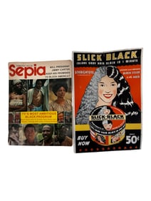 Sepia Magazine & Slick Black Hair Product Display